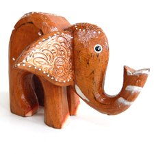 Soška - Slon maľovaný / bledo hnedý