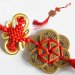 Feng-šuej - Kvet z mincí/ červený na za zavesenie