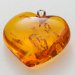 Prívesok - Jantár zlato oranžový / srdce / Amber